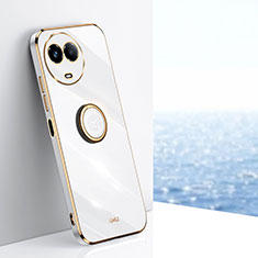 Funda Silicona Carcasa Ultrafina Goma con Magnetico Anillo de dedo Soporte XL1 para Realme V50s 5G Blanco