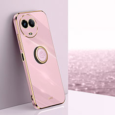 Funda Silicona Carcasa Ultrafina Goma con Magnetico Anillo de dedo Soporte XL1 para Realme V50s 5G Purpura Claro