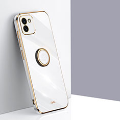 Funda Silicona Carcasa Ultrafina Goma con Magnetico Anillo de dedo Soporte XL1 para Samsung Galaxy A03 Blanco