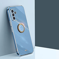 Funda Silicona Carcasa Ultrafina Goma con Magnetico Anillo de dedo Soporte XL1 para Samsung Galaxy A15 4G Azul