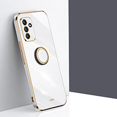 Funda Silicona Carcasa Ultrafina Goma con Magnetico Anillo de dedo Soporte XL1 para Samsung Galaxy A15 LTE Blanco