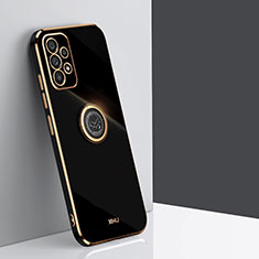 Funda Silicona Carcasa Ultrafina Goma con Magnetico Anillo de dedo Soporte XL1 para Samsung Galaxy A23 4G Negro