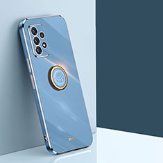 Funda Silicona Carcasa Ultrafina Goma con Magnetico Anillo de dedo Soporte XL1 para Samsung Galaxy A52 5G Azul