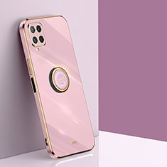 Funda Silicona Carcasa Ultrafina Goma con Magnetico Anillo de dedo Soporte XL1 para Samsung Galaxy F12 Rosa