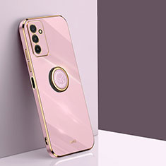 Funda Silicona Carcasa Ultrafina Goma con Magnetico Anillo de dedo Soporte XL1 para Samsung Galaxy M13 4G Rosa