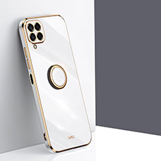 Funda Silicona Carcasa Ultrafina Goma con Magnetico Anillo de dedo Soporte XL1 para Samsung Galaxy M33 5G Blanco