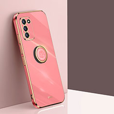 Funda Silicona Carcasa Ultrafina Goma con Magnetico Anillo de dedo Soporte XL1 para Samsung Galaxy S20 FE 4G Rosa Roja