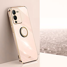 Funda Silicona Carcasa Ultrafina Goma con Magnetico Anillo de dedo Soporte XL1 para Vivo V25 Pro 5G Oro