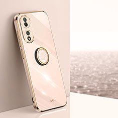 Funda Silicona Carcasa Ultrafina Goma con Magnetico Anillo de dedo Soporte XL1 para Vivo Y100A 5G Oro