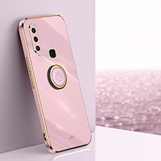 Funda Silicona Carcasa Ultrafina Goma con Magnetico Anillo de dedo Soporte XL1 para Vivo Y3s Rosa