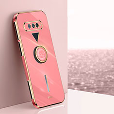 Funda Silicona Carcasa Ultrafina Goma con Magnetico Anillo de dedo Soporte XL1 para Xiaomi Black Shark 4S 5G Rosa Roja