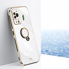 Funda Silicona Carcasa Ultrafina Goma con Magnetico Anillo de dedo Soporte XL1 para Xiaomi Black Shark 5 Pro 5G Blanco