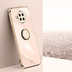 Funda Silicona Carcasa Ultrafina Goma con Magnetico Anillo de dedo Soporte XL1 para Xiaomi Mi 10i 5G Oro