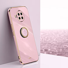 Funda Silicona Carcasa Ultrafina Goma con Magnetico Anillo de dedo Soporte XL1 para Xiaomi Mi 10i 5G Rosa