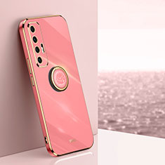 Funda Silicona Carcasa Ultrafina Goma con Magnetico Anillo de dedo Soporte XL1 para Xiaomi Mi 10S 5G Rosa Roja