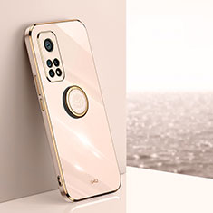 Funda Silicona Carcasa Ultrafina Goma con Magnetico Anillo de dedo Soporte XL1 para Xiaomi Mi 10T Pro 5G Oro