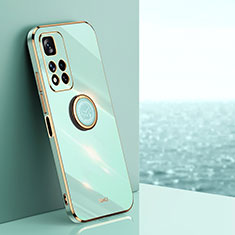 Funda Silicona Carcasa Ultrafina Goma con Magnetico Anillo de dedo Soporte XL1 para Xiaomi Mi 11i 5G (2022) Verde