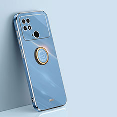 Funda Silicona Carcasa Ultrafina Goma con Magnetico Anillo de dedo Soporte XL1 para Xiaomi Poco C40 Azul