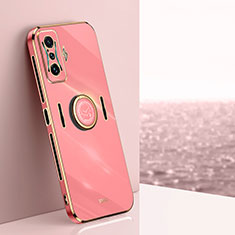 Funda Silicona Carcasa Ultrafina Goma con Magnetico Anillo de dedo Soporte XL1 para Xiaomi Poco F4 GT 5G Rosa Roja