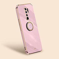 Funda Silicona Carcasa Ultrafina Goma con Magnetico Anillo de dedo Soporte XL1 para Xiaomi Poco M2 Rosa