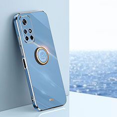 Funda Silicona Carcasa Ultrafina Goma con Magnetico Anillo de dedo Soporte XL1 para Xiaomi Poco M4 Pro 5G Azul