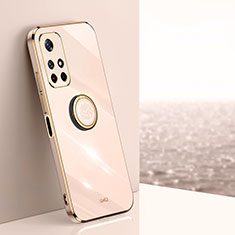 Funda Silicona Carcasa Ultrafina Goma con Magnetico Anillo de dedo Soporte XL1 para Xiaomi Poco M4 Pro 5G Oro