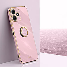 Funda Silicona Carcasa Ultrafina Goma con Magnetico Anillo de dedo Soporte XL1 para Xiaomi Poco M6 Pro 5G Purpura Claro