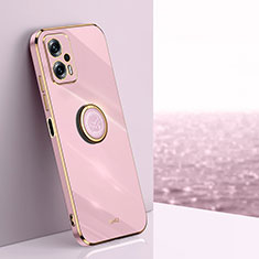 Funda Silicona Carcasa Ultrafina Goma con Magnetico Anillo de dedo Soporte XL1 para Xiaomi Poco X4 GT 5G Rosa