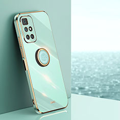 Funda Silicona Carcasa Ultrafina Goma con Magnetico Anillo de dedo Soporte XL1 para Xiaomi Redmi 10 (2022) Verde