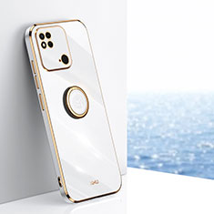 Funda Silicona Carcasa Ultrafina Goma con Magnetico Anillo de dedo Soporte XL1 para Xiaomi Redmi 10 India Blanco