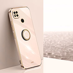 Funda Silicona Carcasa Ultrafina Goma con Magnetico Anillo de dedo Soporte XL1 para Xiaomi Redmi 9C NFC Oro