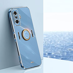 Funda Silicona Carcasa Ultrafina Goma con Magnetico Anillo de dedo Soporte XL1 para Xiaomi Redmi K50 Gaming 5G Azul