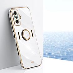 Funda Silicona Carcasa Ultrafina Goma con Magnetico Anillo de dedo Soporte XL1 para Xiaomi Redmi K50 Gaming 5G Blanco