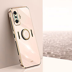 Funda Silicona Carcasa Ultrafina Goma con Magnetico Anillo de dedo Soporte XL1 para Xiaomi Redmi K50 Gaming 5G Oro