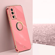 Funda Silicona Carcasa Ultrafina Goma con Magnetico Anillo de dedo Soporte XL1 para Xiaomi Redmi K60 5G Rosa Roja