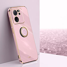 Funda Silicona Carcasa Ultrafina Goma con Magnetico Anillo de dedo Soporte XL1 para Xiaomi Redmi K60 Ultra 5G Purpura Claro