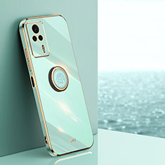 Funda Silicona Carcasa Ultrafina Goma con Magnetico Anillo de dedo Soporte XL1 para Xiaomi Redmi K60E 5G Verde