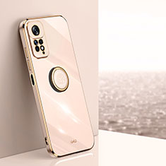 Funda Silicona Carcasa Ultrafina Goma con Magnetico Anillo de dedo Soporte XL1 para Xiaomi Redmi Note 11 Pro 4G Oro