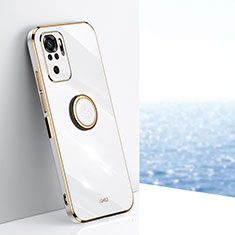 Funda Silicona Carcasa Ultrafina Goma con Magnetico Anillo de dedo Soporte XL1 para Xiaomi Redmi Note 11 SE India 4G Blanco