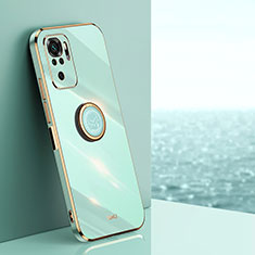 Funda Silicona Carcasa Ultrafina Goma con Magnetico Anillo de dedo Soporte XL1 para Xiaomi Redmi Note 11 SE India 4G Verde