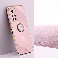 Funda Silicona Carcasa Ultrafina Goma con Magnetico Anillo de dedo Soporte XL1 para Xiaomi Redmi Note 11S 5G Rosa