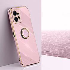 Funda Silicona Carcasa Ultrafina Goma con Magnetico Anillo de dedo Soporte XL1 para Xiaomi Redmi Note 12 4G Purpura Claro