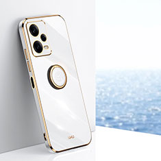 Funda Silicona Carcasa Ultrafina Goma con Magnetico Anillo de dedo Soporte XL1 para Xiaomi Redmi Note 12 Explorer Blanco