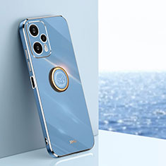 Funda Silicona Carcasa Ultrafina Goma con Magnetico Anillo de dedo Soporte XL1 para Xiaomi Redmi Note 12 Turbo 5G Azul