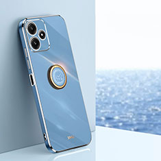 Funda Silicona Carcasa Ultrafina Goma con Magnetico Anillo de dedo Soporte XL1 para Xiaomi Redmi Note 12R 5G Azul