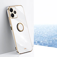 Funda Silicona Carcasa Ultrafina Goma con Magnetico Anillo de dedo Soporte XL1 para Xiaomi Redmi Note 12R 5G Blanco