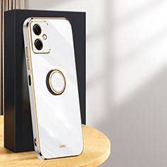 Funda Silicona Carcasa Ultrafina Goma con Magnetico Anillo de dedo Soporte XL1 para Xiaomi Redmi Note 12R Pro 5G Blanco