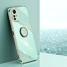 Funda Silicona Carcasa Ultrafina Goma con Magnetico Anillo de dedo Soporte XL1 para Xiaomi Redmi Note 12S Verde