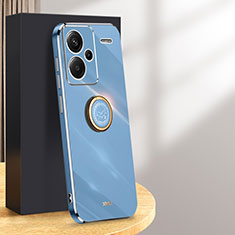 Funda Silicona Carcasa Ultrafina Goma con Magnetico Anillo de dedo Soporte XL1 para Xiaomi Redmi Note 13 Pro+ Plus 5G Azul