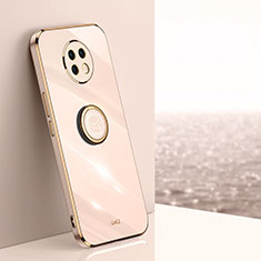 Funda Silicona Carcasa Ultrafina Goma con Magnetico Anillo de dedo Soporte XL1 para Xiaomi Redmi Note 9 5G Oro